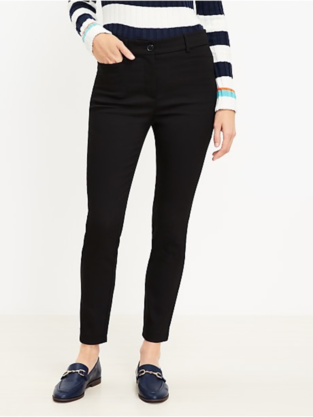 LOFT The Sutton Skinny Black Ankle Dress Pants Size 6 Workwear